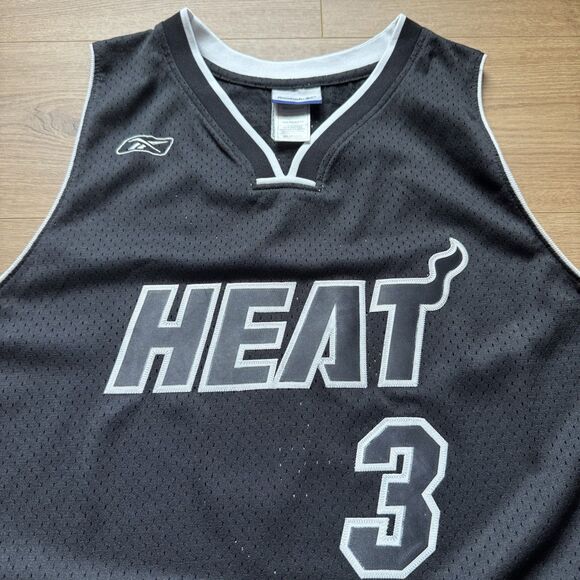 Vintage Dwyane Wade Miami Heat Reebok Jersey Size XXL Playoffs Black - Picture 6 of 8